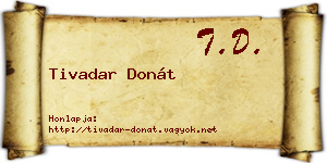 Tivadar Donát névjegykártya